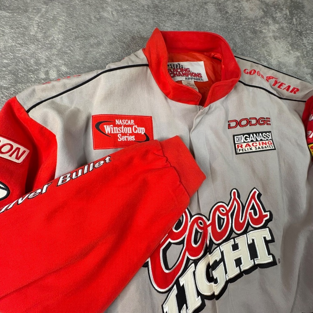 VTG Coors Light Men's 2XL Sterling Marlin Dodge Gorpcore Twill Racing Jacket